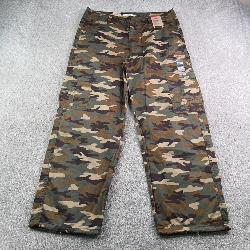 NEW Levis Pants Womens 31 Green Camo '94 Baggy Cargo Utility Streetwear Gorpcore
